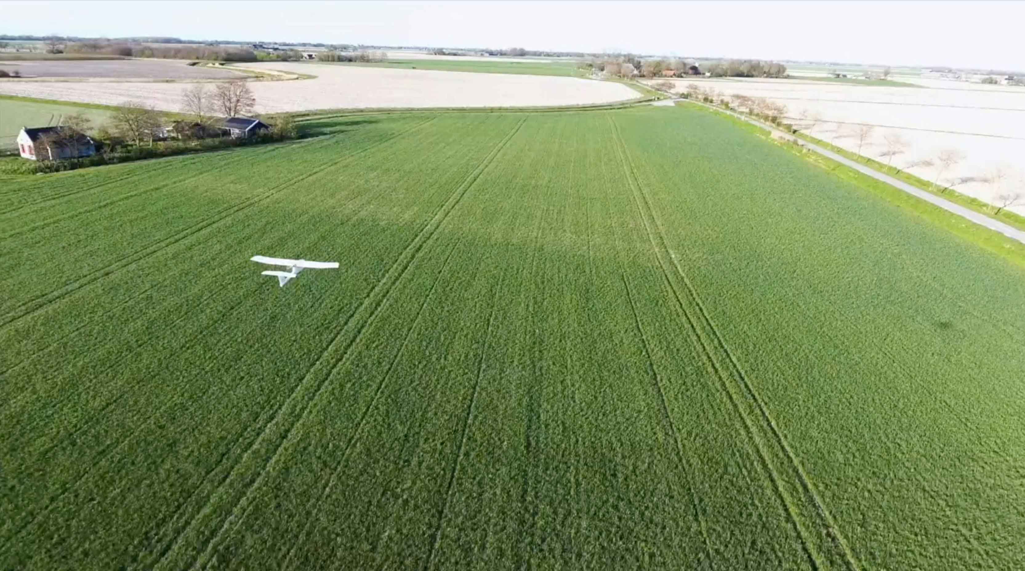 Drone flying over land