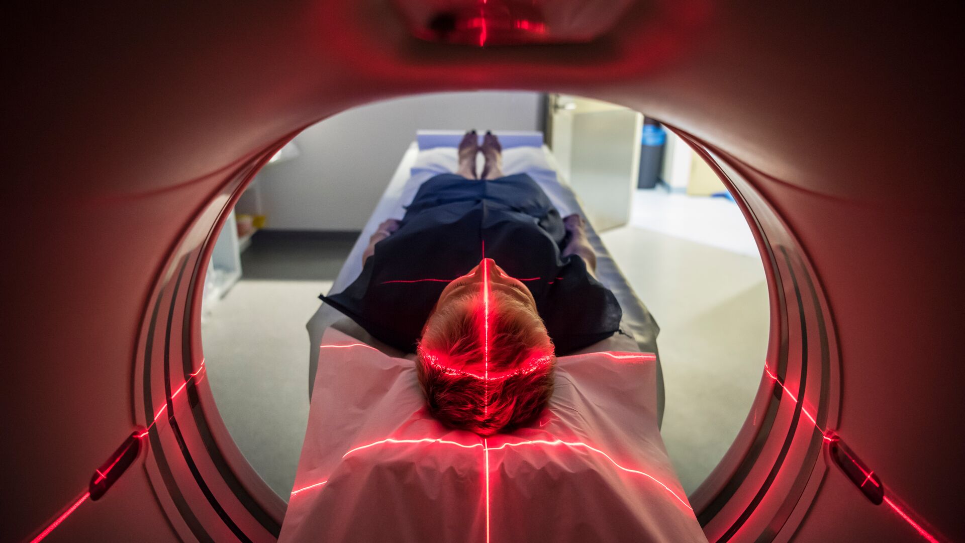 Patient having a scan at hospital